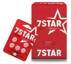 Red packaging of 7Star with pink tablets on a white background