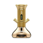 Gold electronic device with 'ploom' branding on a white background