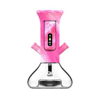 Pink and clear electronic device on a white background