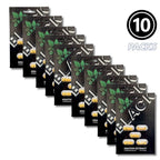 Multiple packages of Black Kratom Extract with a label indicating 10 packs.