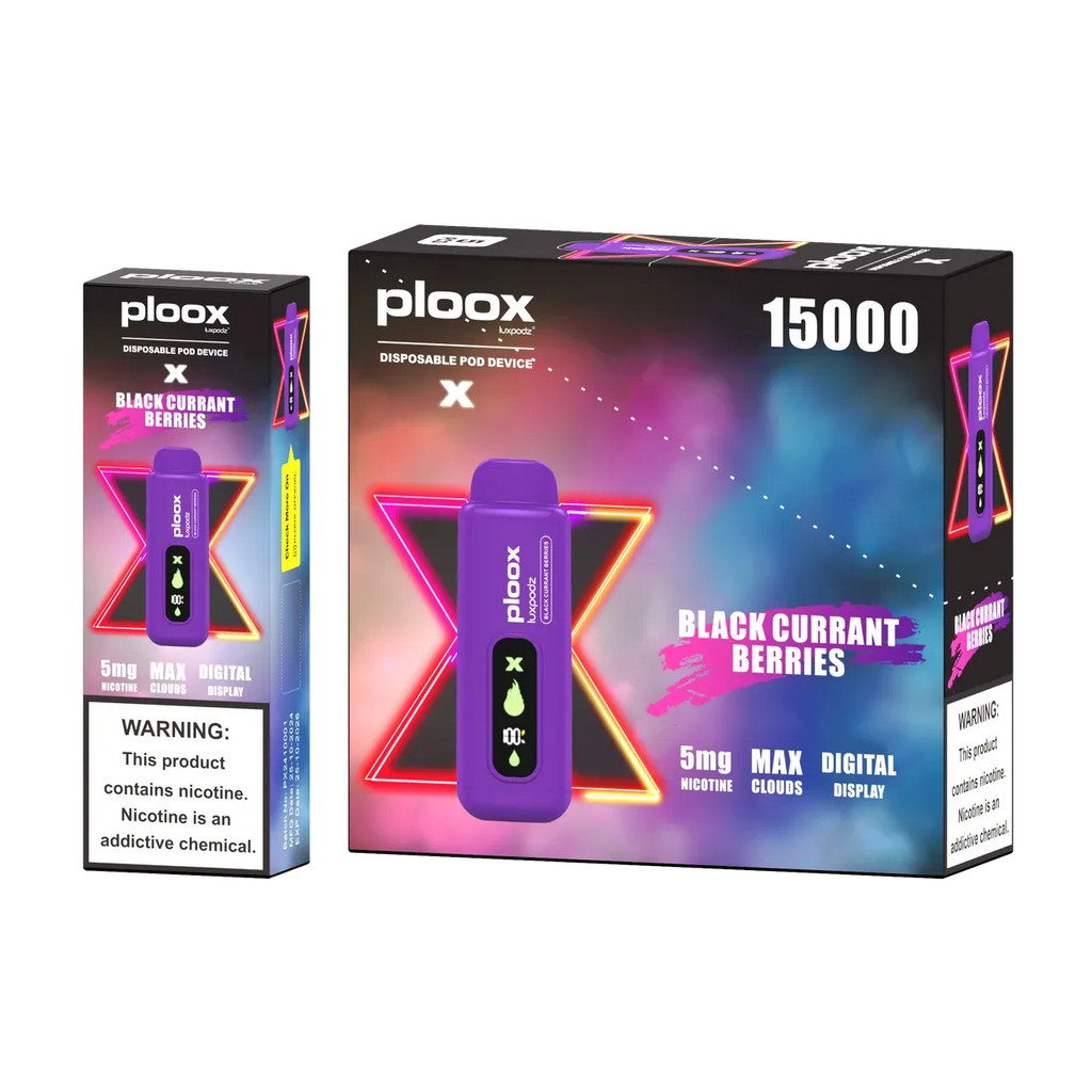 Ploox Me Hookah X Vape 15,000 Puffs 5% Disposable by Luxpodz - 5 Count Box