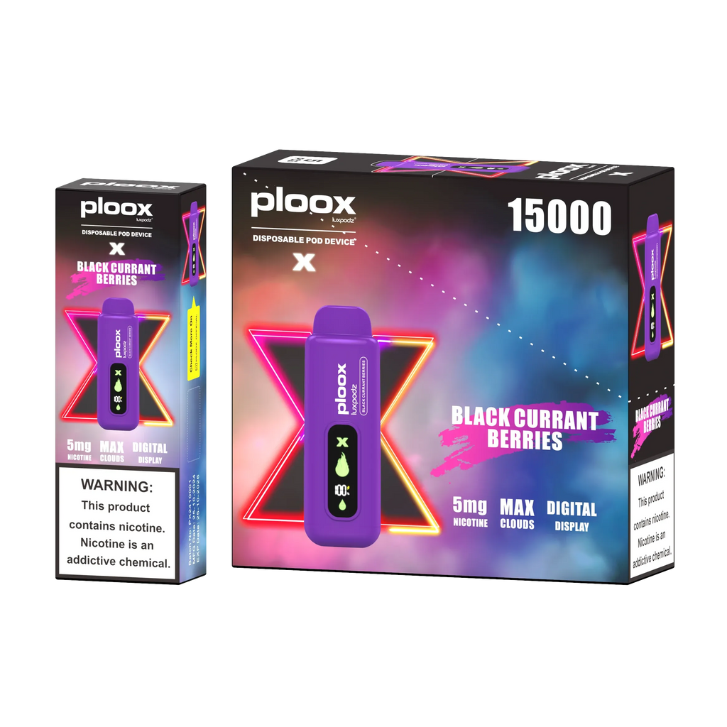 Ploox Me Hookah X Vape 15,000 Puffs 5% Disposable by Luxpodz - 5 Count Box