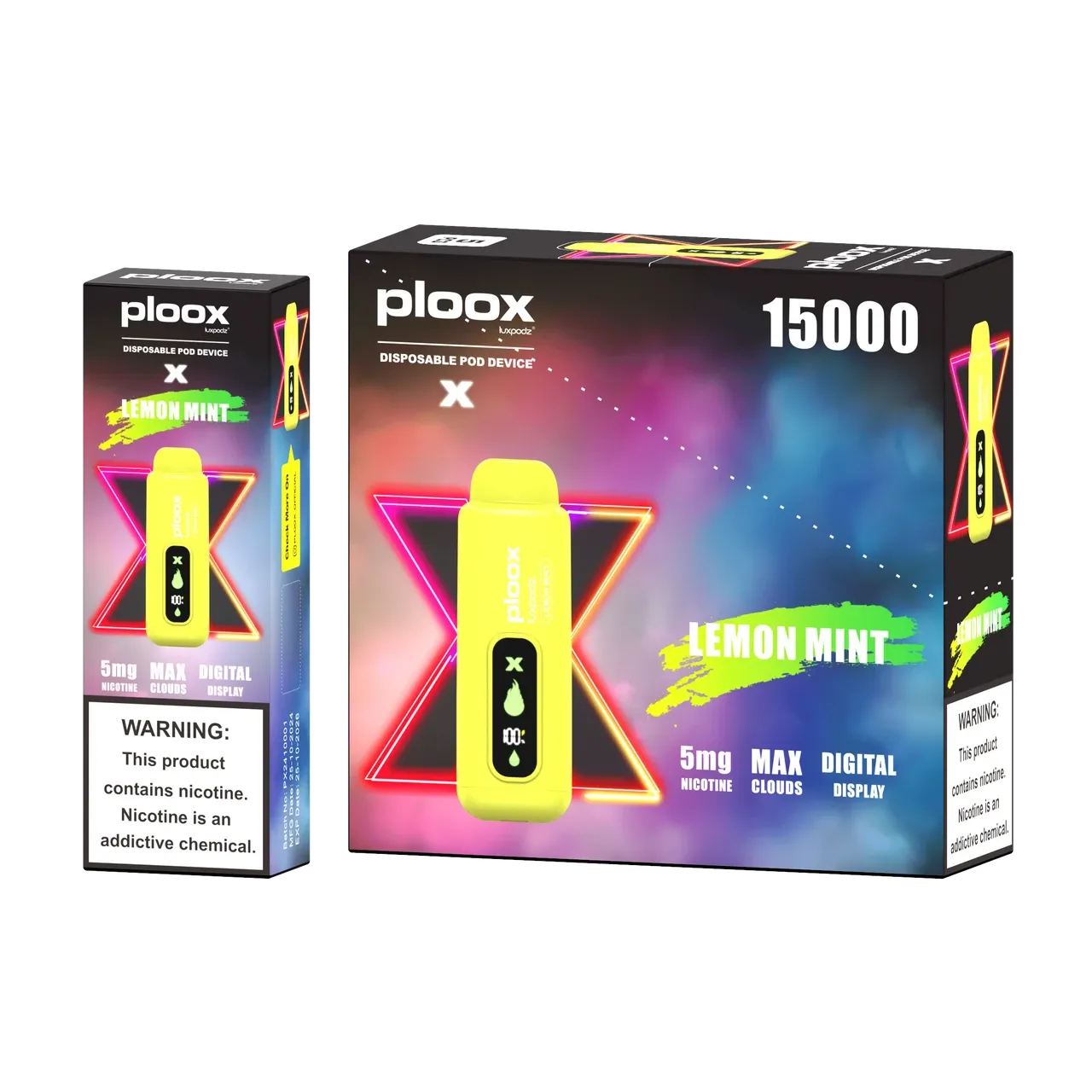 Ploox Me Hookah X Vape 15,000 Puffs 5% Disposable by Luxpodz - 5 Count Box