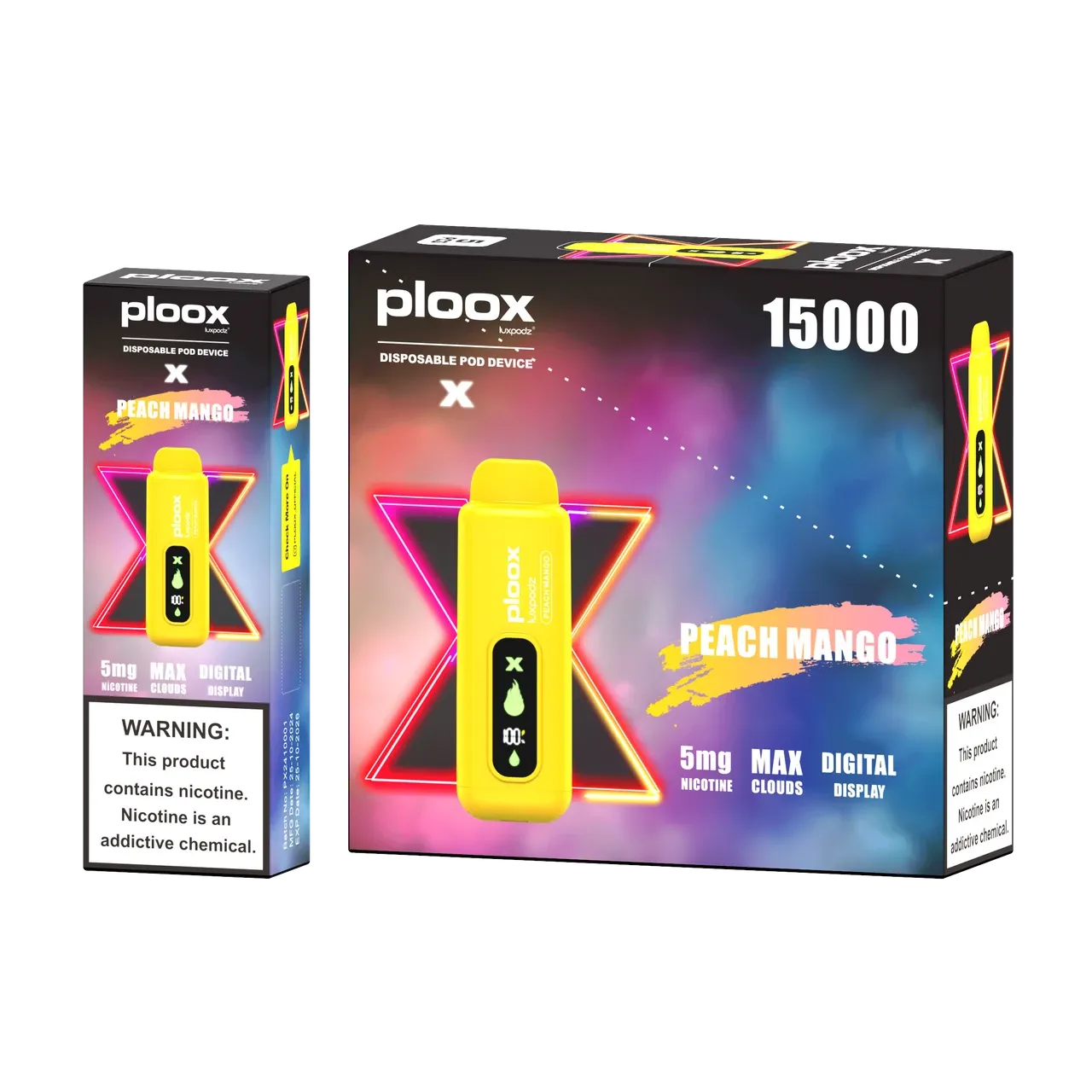 Ploox Me Hookah X Vape 15,000 Puffs 5% Disposable by Luxpodz - 5 Count Box