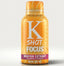Orange bottle of K Shot Focus Kratom Extract on a light gray background